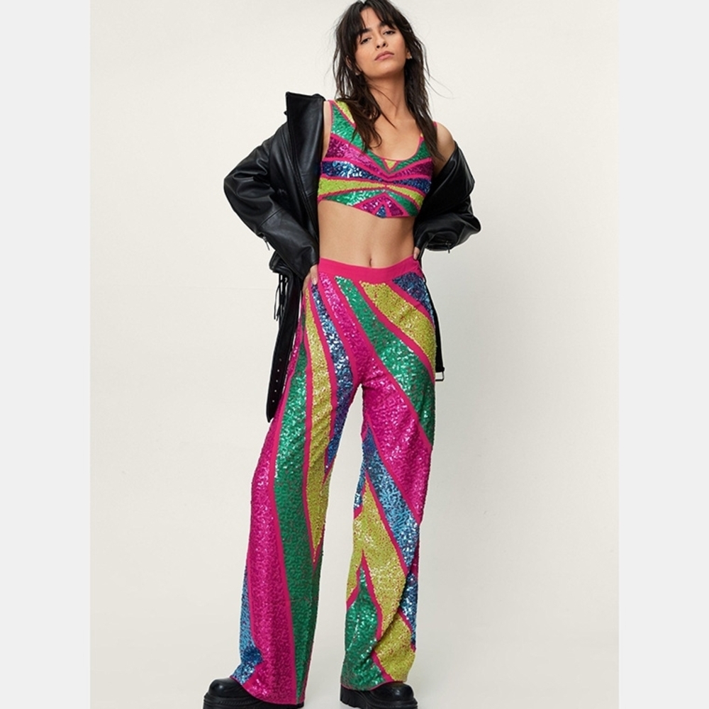 Colorful Sequin Women's Pants